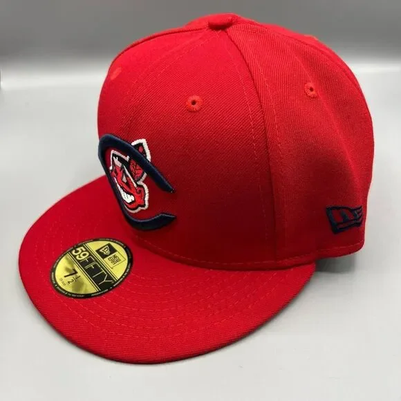 Cleveland Indians Guardians Hat Men 7 1/2 100 Years 59Fifty New Era Fitted New‎